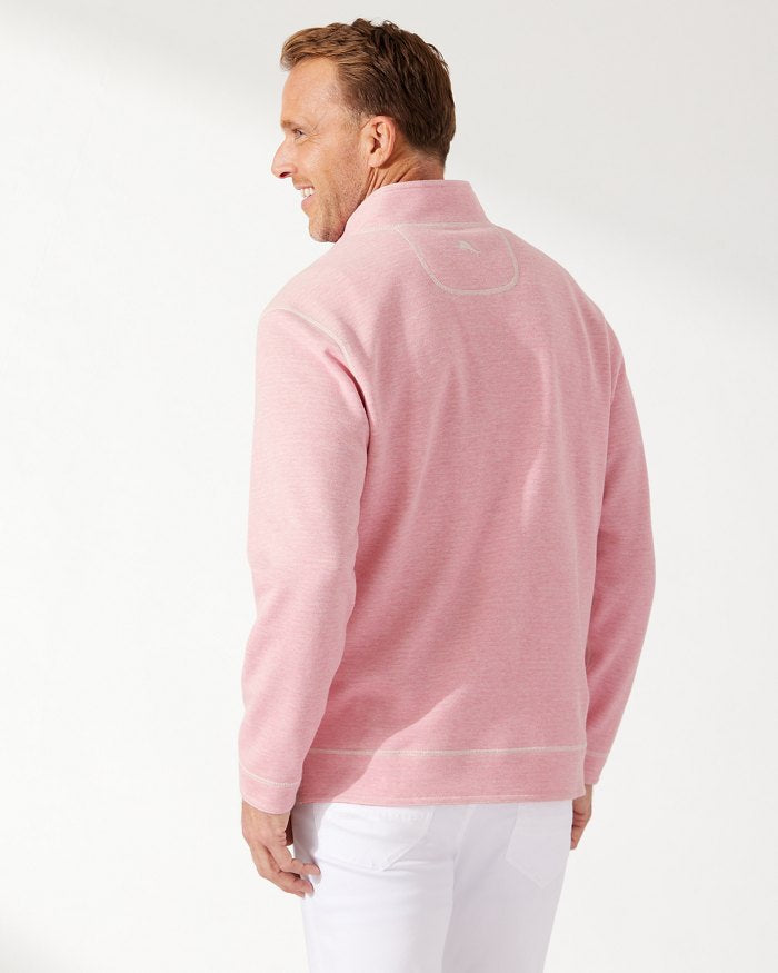Costa Flora Reversible Half-Zip Sweatshirt — Pink