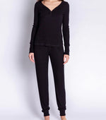 Textured Essentials Solid Black Long Sleeve