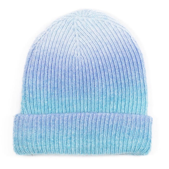 Ribbed Ombre Foldover Hat | Ombre Turquoise Marl
