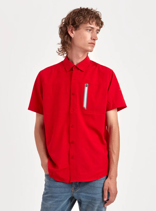 Short Sleeve Solid 4 Way Stretch Dry Edition Shirt — Red