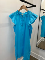 Blue Poplin Solid Dreamy Dress
