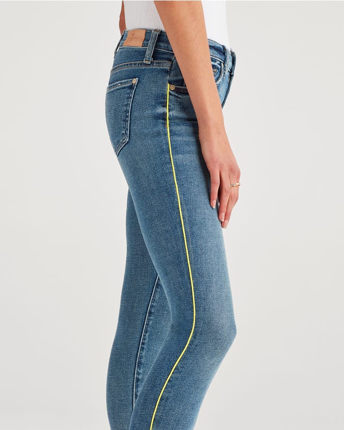 The Ankle Skinny with Neon Piping in Muse