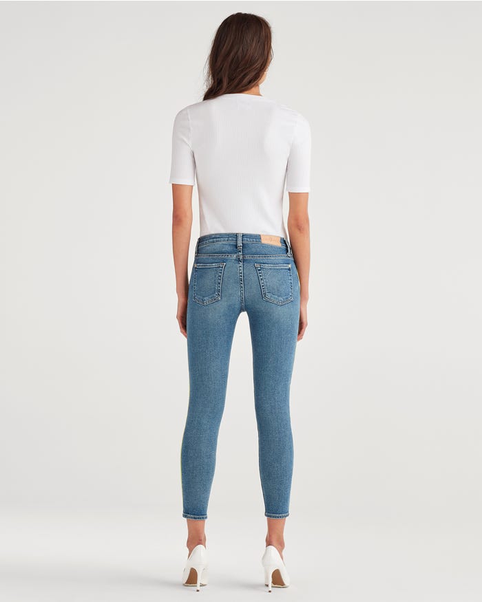 The Ankle Skinny with Neon Piping in Muse