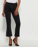 Colette Sash Waist Crop Flare Jeans In Ravenwood